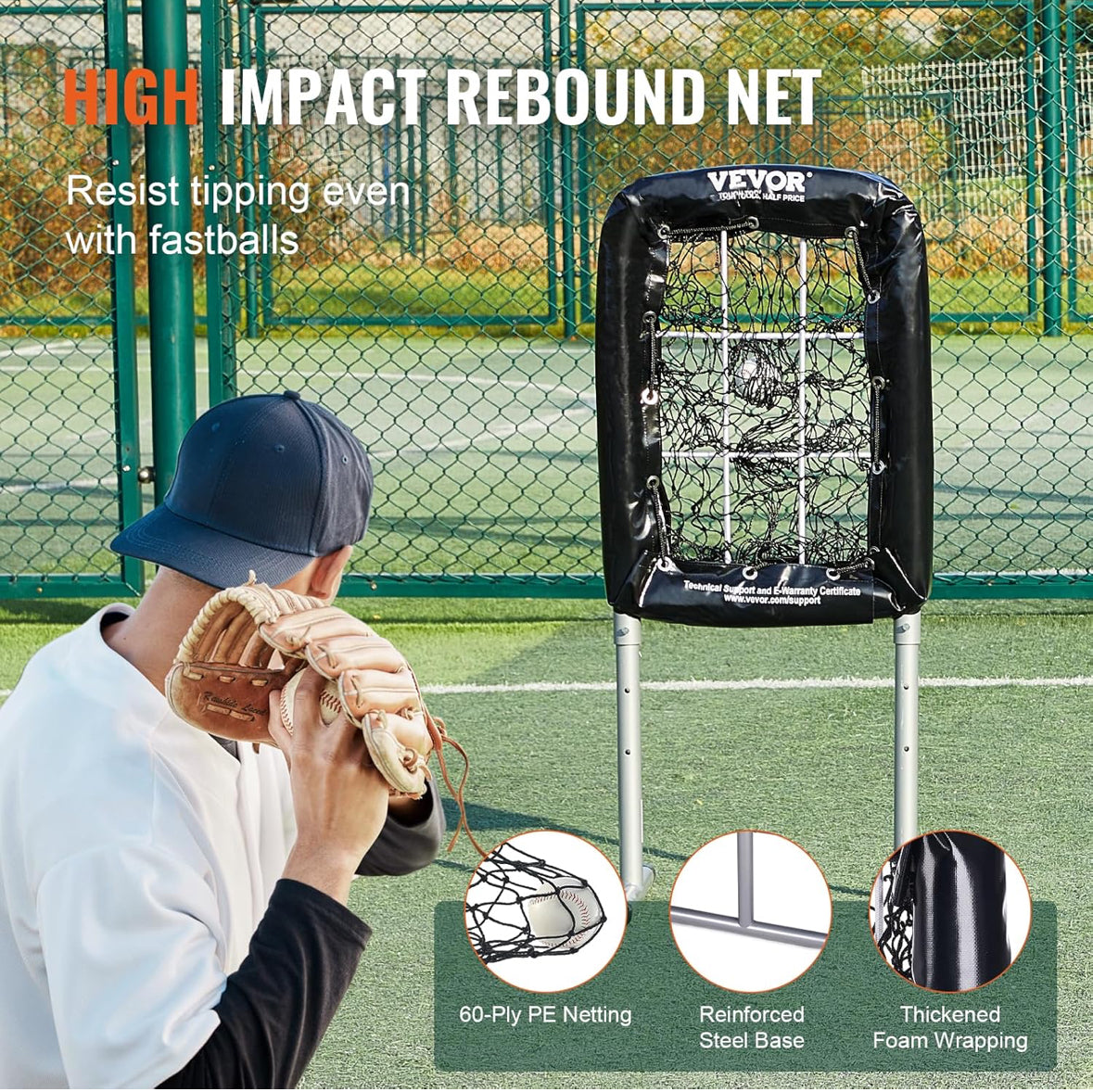 9 Hole Baseball/Softball Strike Zone 21”x29” - Heavy Duty & Portable
