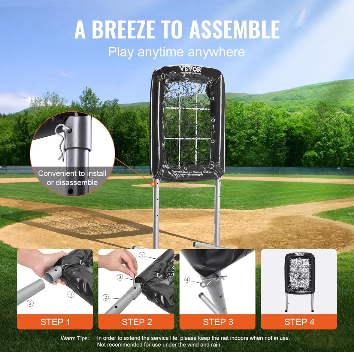 9 Hole Baseball/Softball Strike Zone 21”x29” - Heavy Duty & Portable