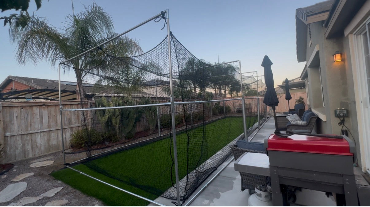 *HOA Friendly Batting Cage for Baseball/Softball/Cricket (Free Standing Cage-Net Installed Inside of the Frame)