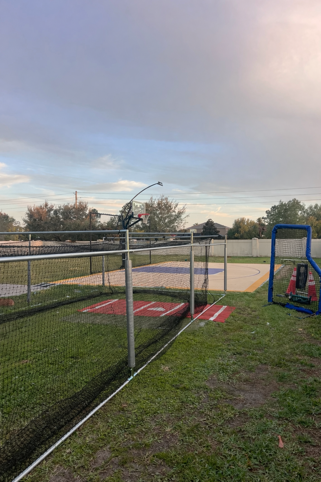 *HOA Friendly Batting Cage for Baseball/Softball/Cricket (Free Standing Cage-Net Installed Inside of the Frame)