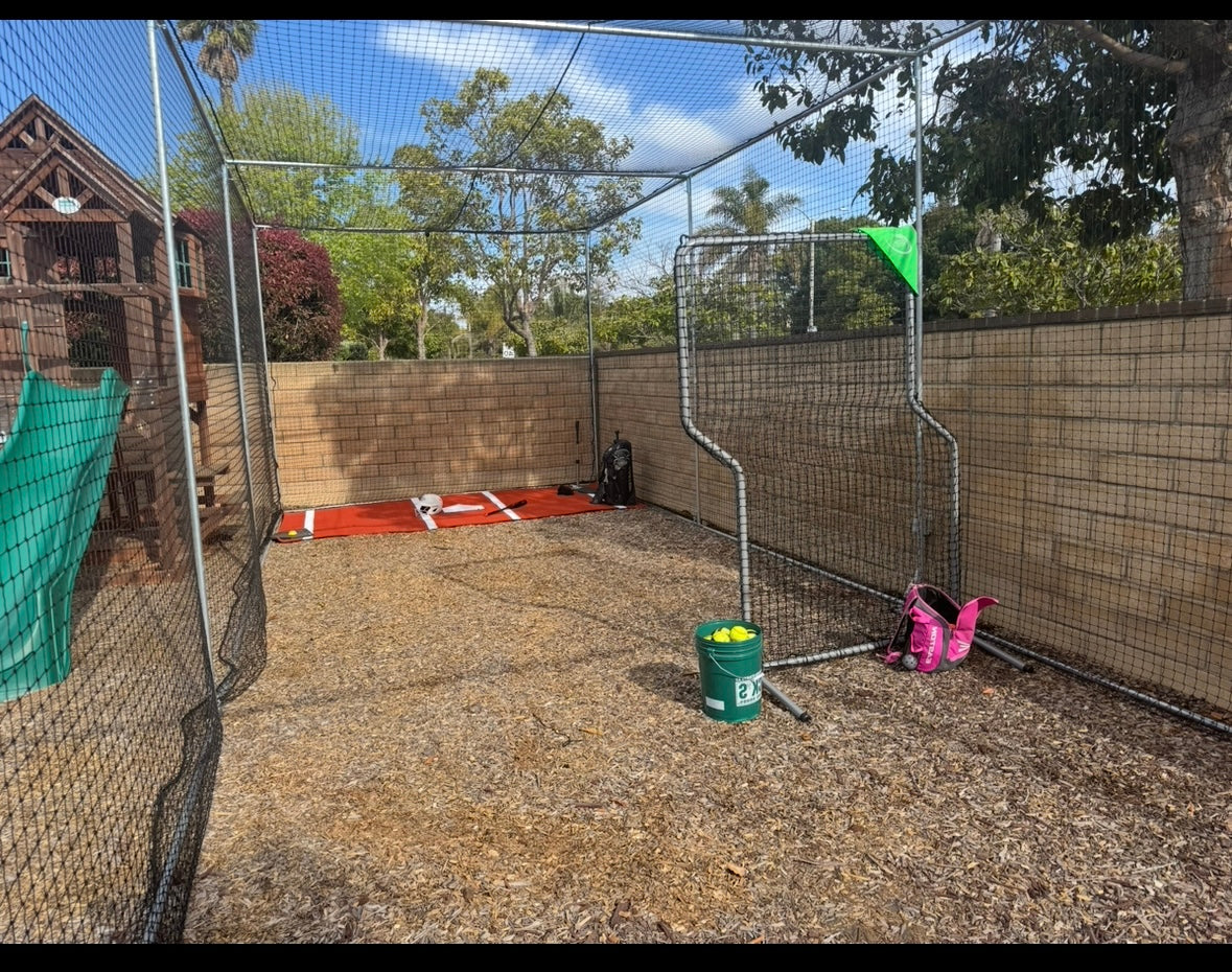 *Batting Cage+Jr.HackAttack+Hitting Mat & Heavy Duty L-Screen)