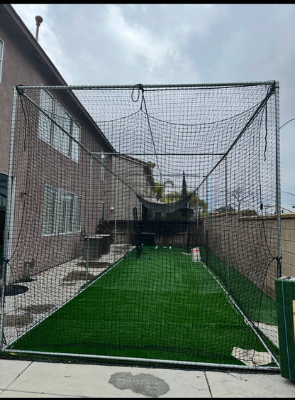 *Package Deal-Batting Cage for Baseball/Softball/Cricket (Batting Cage Frame, Netting, Hitting Mat & Heavy Duty L-Screen))