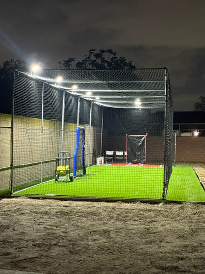 *Premium Batting Cage With Functional Door (Free Standing Cage-Net Installed in the Outside of the Frame)