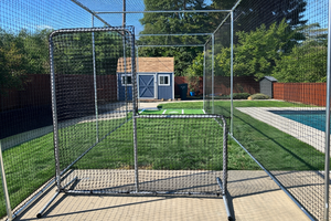 *Package Deal-Batting Cage for Baseball/Softball/Cricket (Batting Cage Frame, Netting, Hitting Mat & Heavy Duty L-Screen)