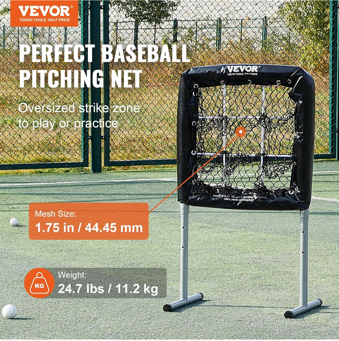 Elevate pitching practice with the 9 Hole Baseball/Softball Pitching Strike Zone 28”x27” - Heavy Duty and Portable.