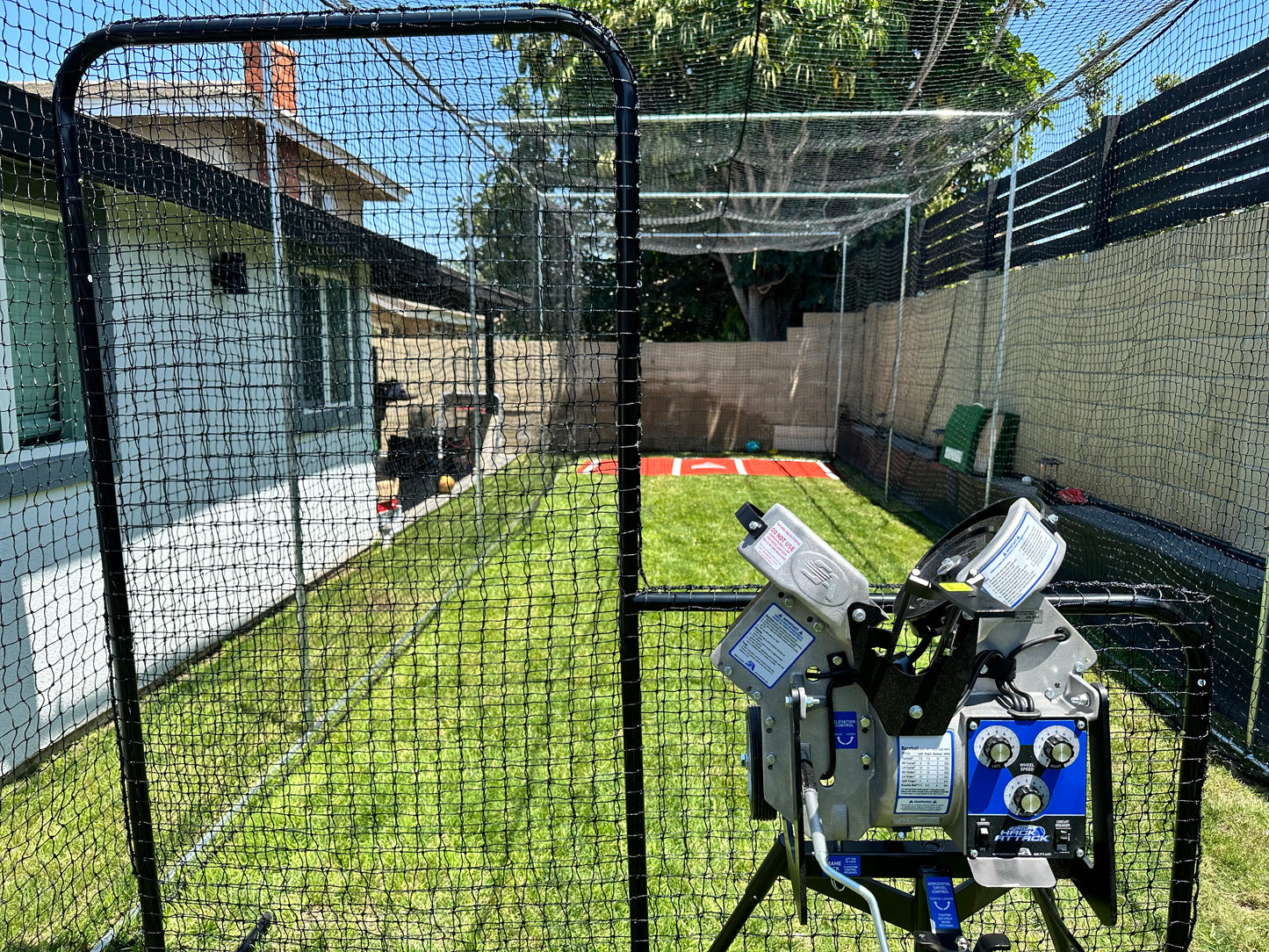 *Batting Cage+Jr.HackAttack for Baseball+Hitting Mat & Heavy Duty L-Screen